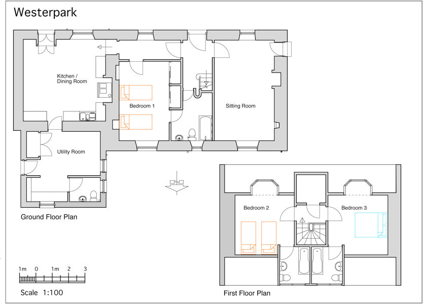 Self catering holidays: Wester Park floor plan